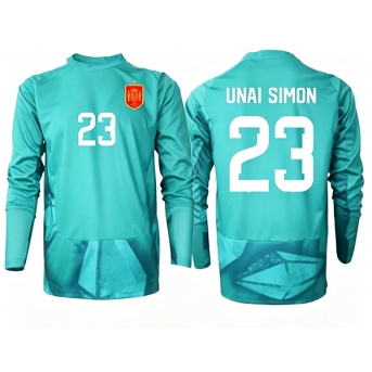 Billige Fotballdrakt Spania Unai Simon #23 Keeper Replika Bortedrakt VM 2026 Langermet